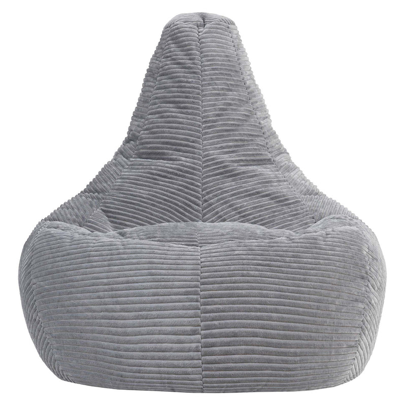 Fauteuil poire Dalton en velours côtelé XL, gris clair