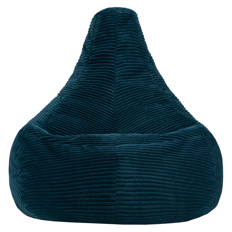 Fauteuil poire Dalton en velours côtelé XL, sarcelle