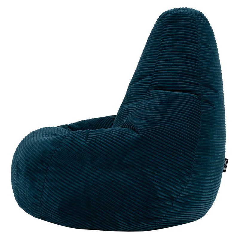 Fauteuil poire Dalton en velours côtelé XL, sarcelle