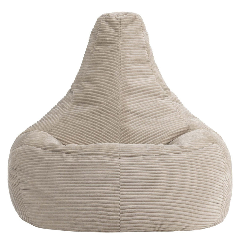 Fauteuil poire Dalton en velours côtelé XL, pierre