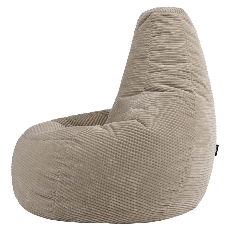 Fauteuil poire Dalton en velours côtelé XL, pierre