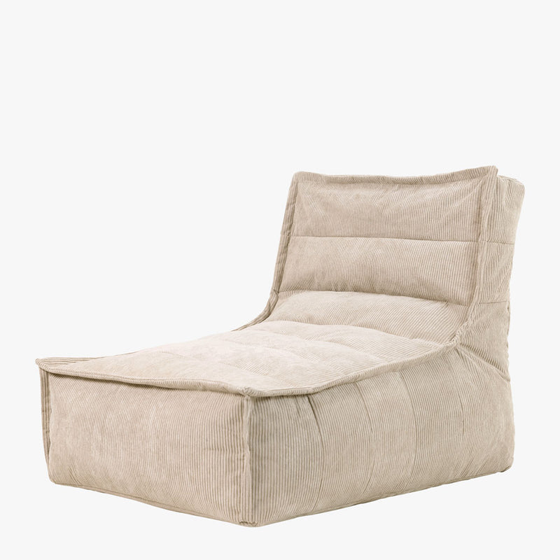 Chaise longue en velours côtelé Dolce – Naturel