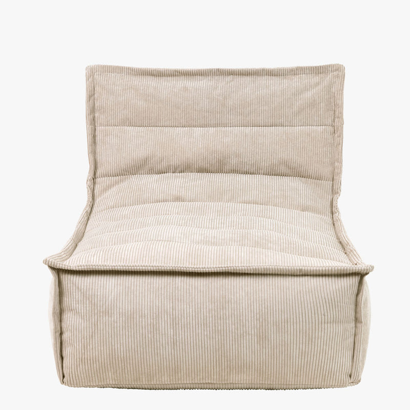 Chaise longue en velours côtelé Dolce – Naturel