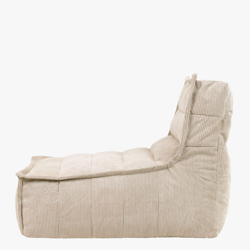Chaise longue en velours côtelé Dolce – Naturel