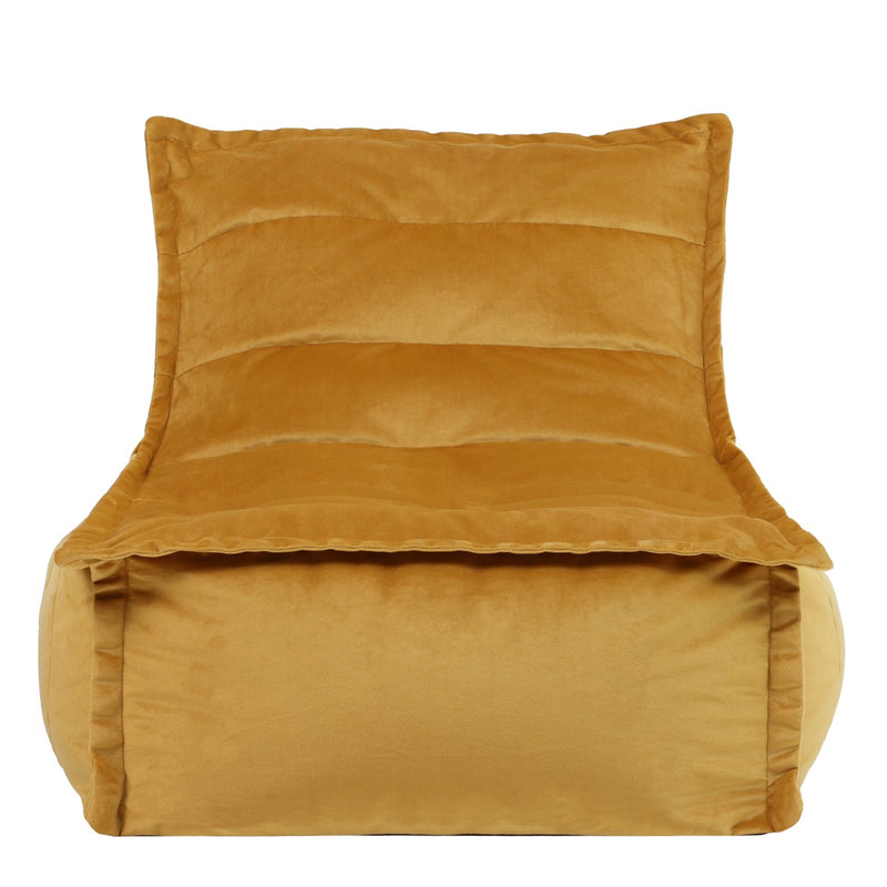 Pouf méridienne en velours Dolce, jaune
