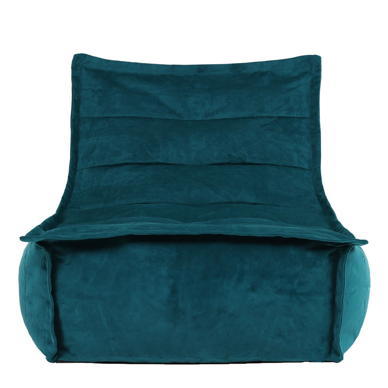 Pouf méridienne en velours Dolce, sarcelle