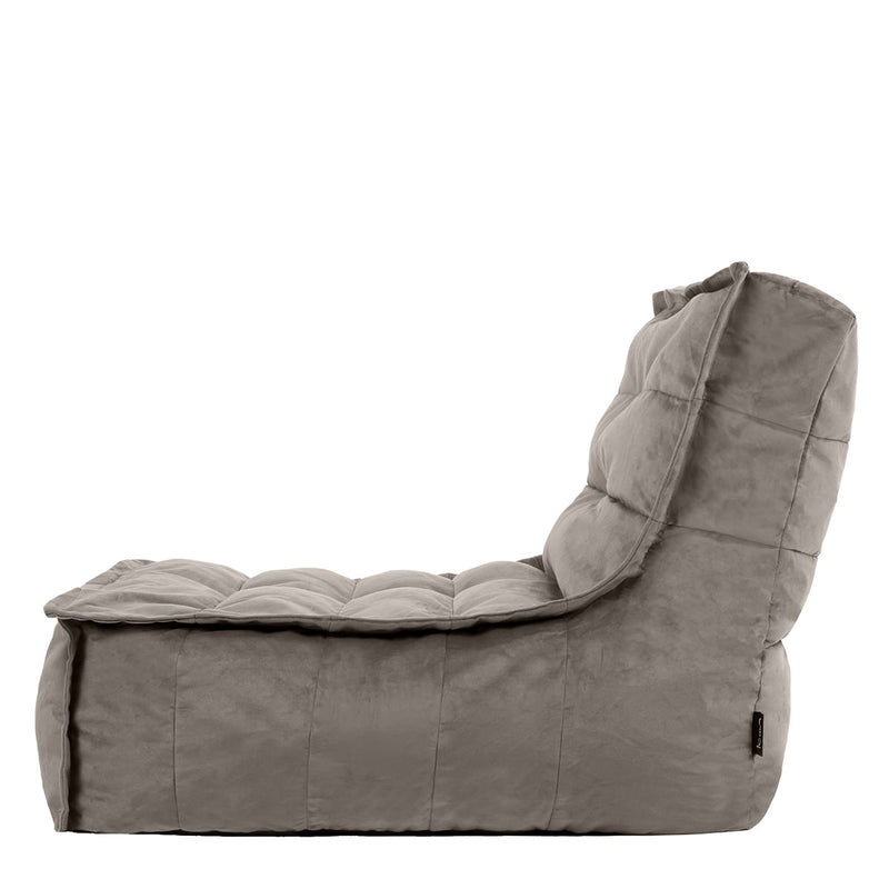 Pouf méridienne en velours Dolce, gris anthracite