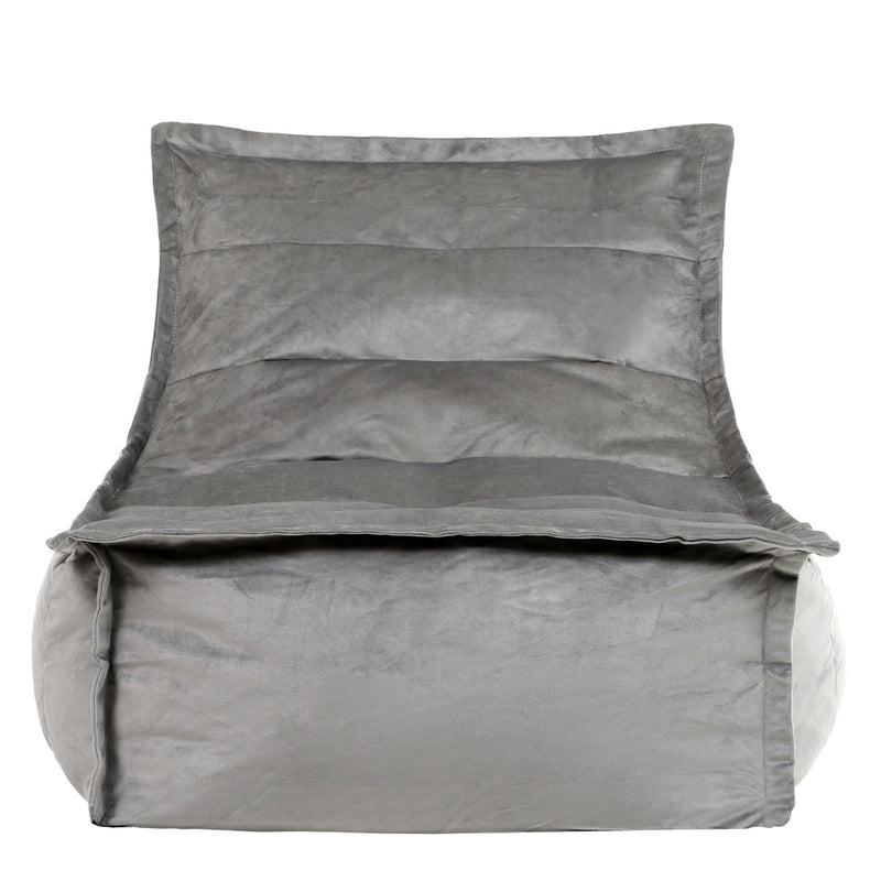 Pouf méridienne en velours Dolce, gris anthracite