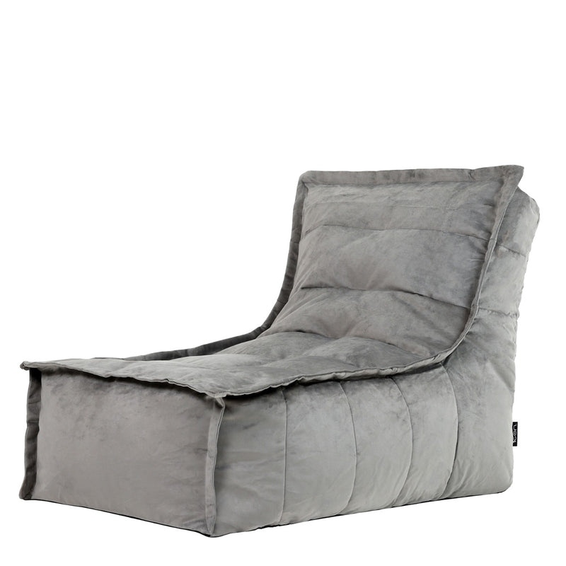 Pouf méridienne en velours Dolce, gris anthracite