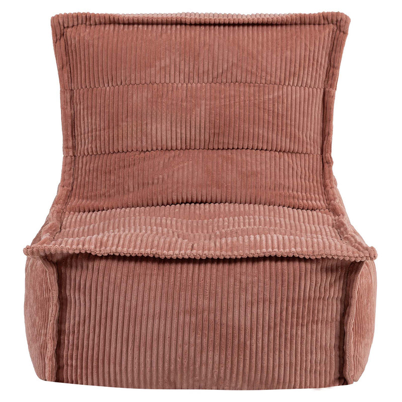 Pouf inclinable Dolce en velours côtelé, rose