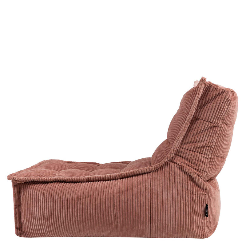 Pouf inclinable Dolce en velours côtelé, rose