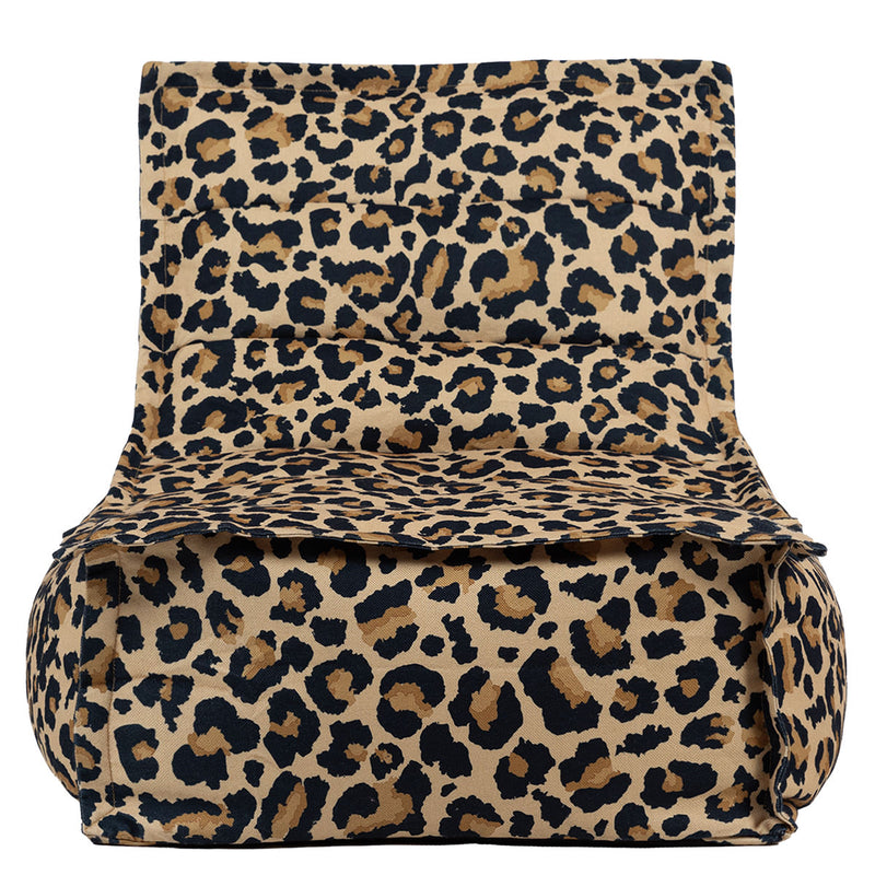 Pouf en tissu Dolce imprimé léopard style scandinave, multicolore