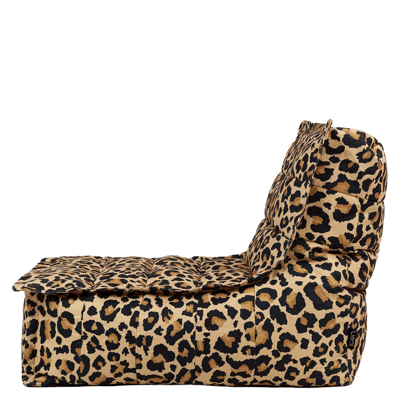Pouf en tissu Dolce imprimé léopard style scandinave, multicolore