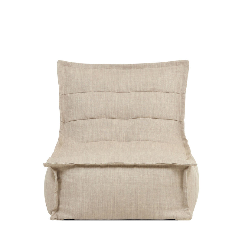 Pouf méridienne en tissu imperméable Dolce, pierre