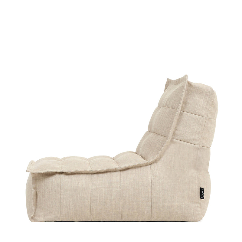 Pouf méridienne en tissu imperméable Dolce, pierre