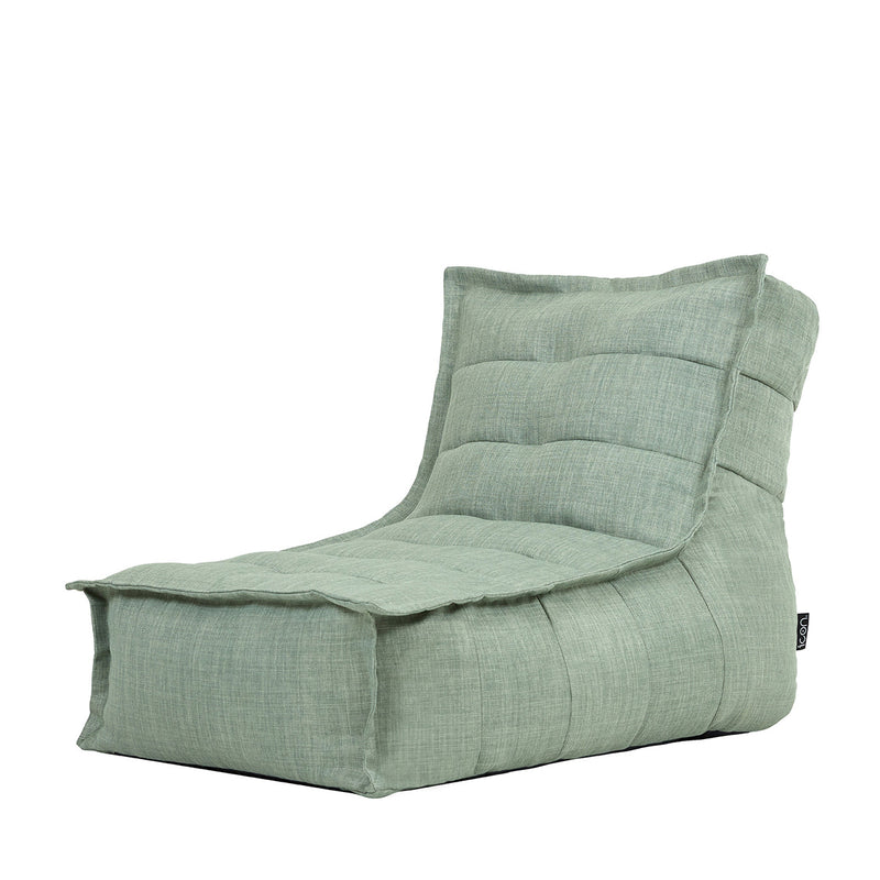 Pouf méridienne en tissu imperméable Dolce, pierre