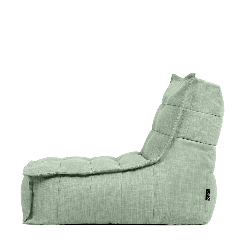 Pouf méridienne en tissu imperméable Dolce, pierre
