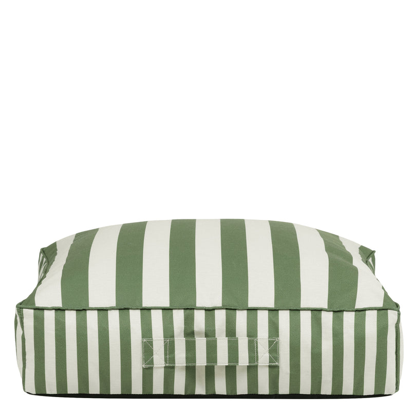 Pouf Solus en tissu, rayures vertes