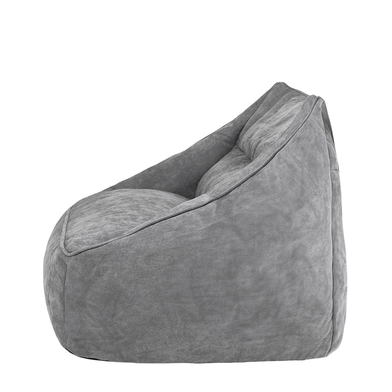 Canapé pouf deux places Cecilia en tissu chenille, gris antracite