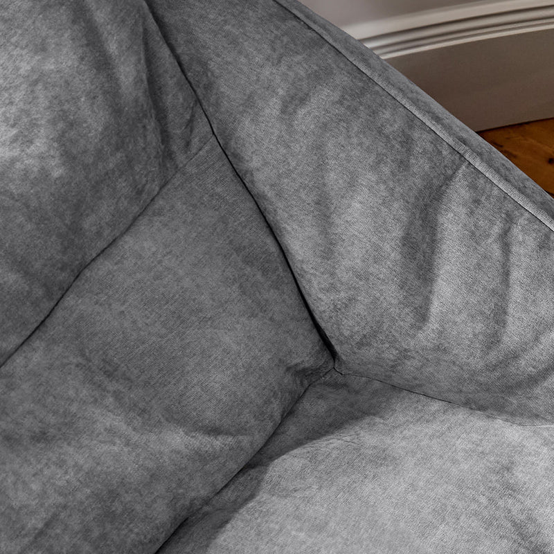 Canapé pouf deux places Cecilia en tissu chenille, gris antracite