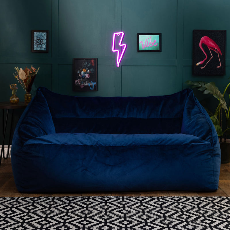 Pouf Cecilia Velvet Loveseat - Bleu marine