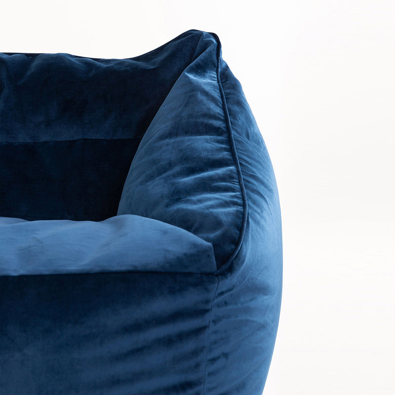 Pouf Cecilia Velvet Loveseat - Bleu marine