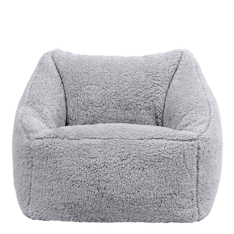 Fauteuil poire en polaire pour enfants Natalia, gris