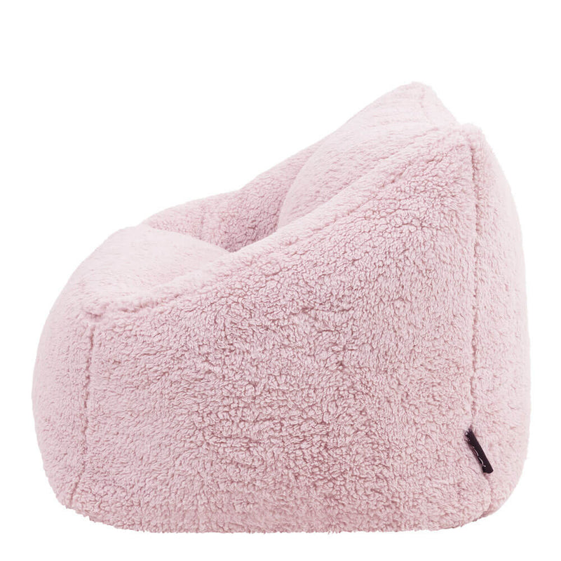 Fauteuil-poire en polaire nounours Natalia pour enfant - Rose