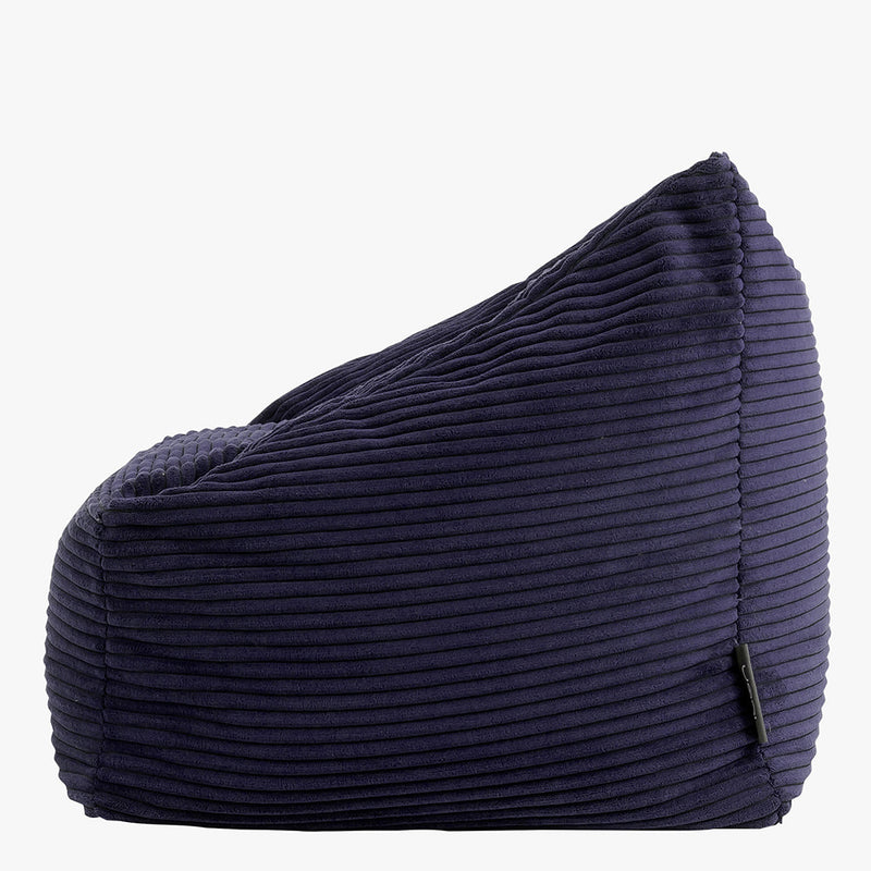 Pouf fauteuil enfant Morgan en velours côtelé - Bleu marine
