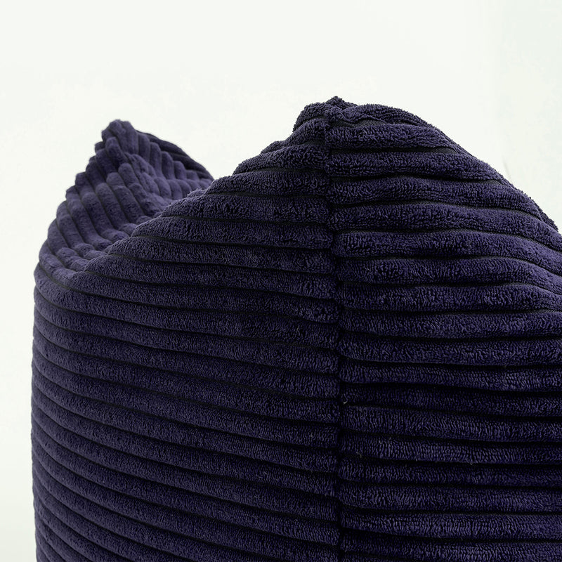 Pouf fauteuil enfant Morgan en velours côtelé - Bleu marine