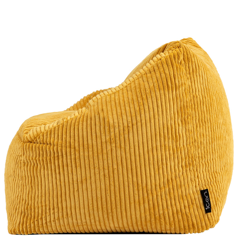 Fauteuil poire enfant Natalia en velours côtelé, ocre