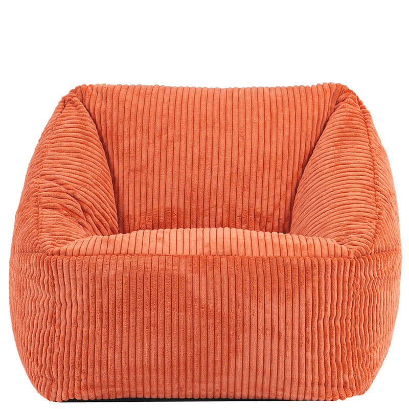 Fauteuil poire enfant Natalia en velours côtelé, terracotta