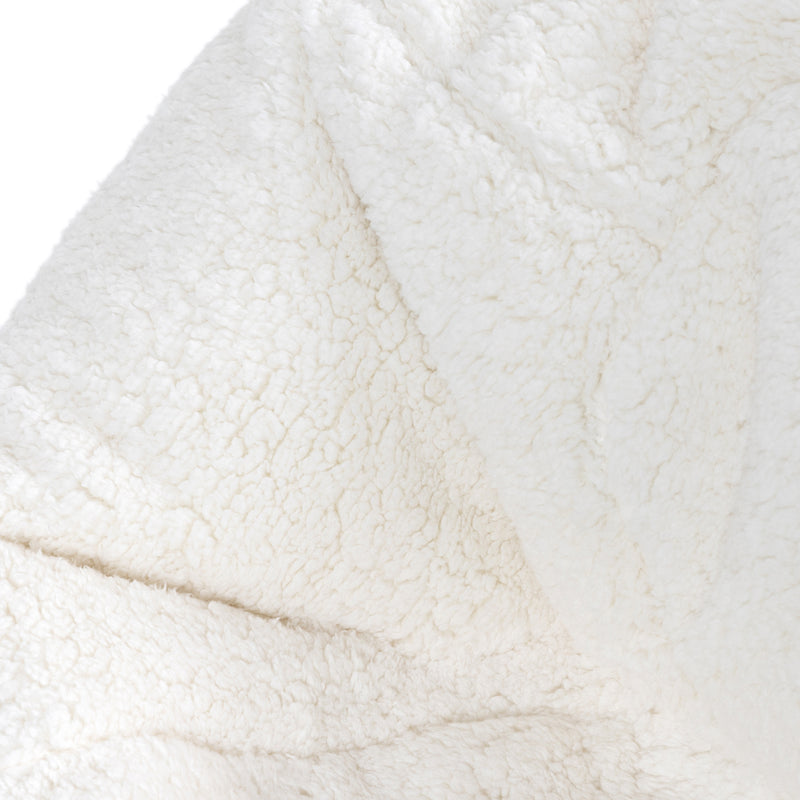 Pouf classique en polaire Ado Kingston Teddy, naturel