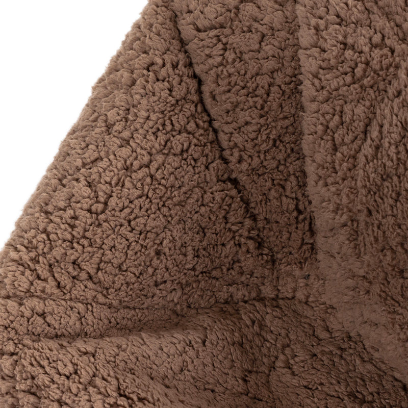 Pouf classique en polaire Ado Kingston Teddy, brun moka
