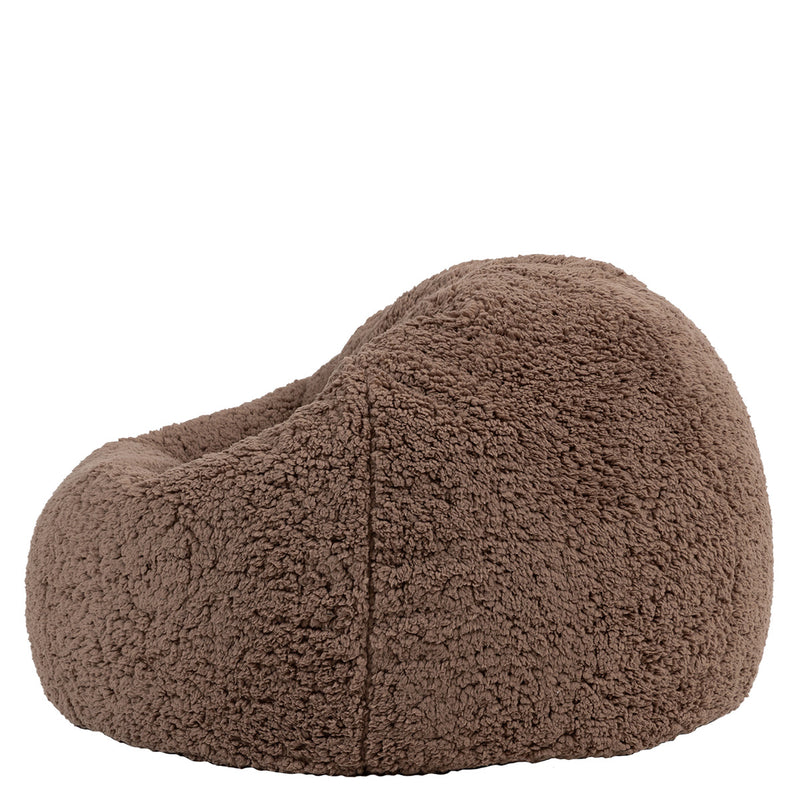 Pouf classique en polaire Ado Kingston Teddy, brun moka