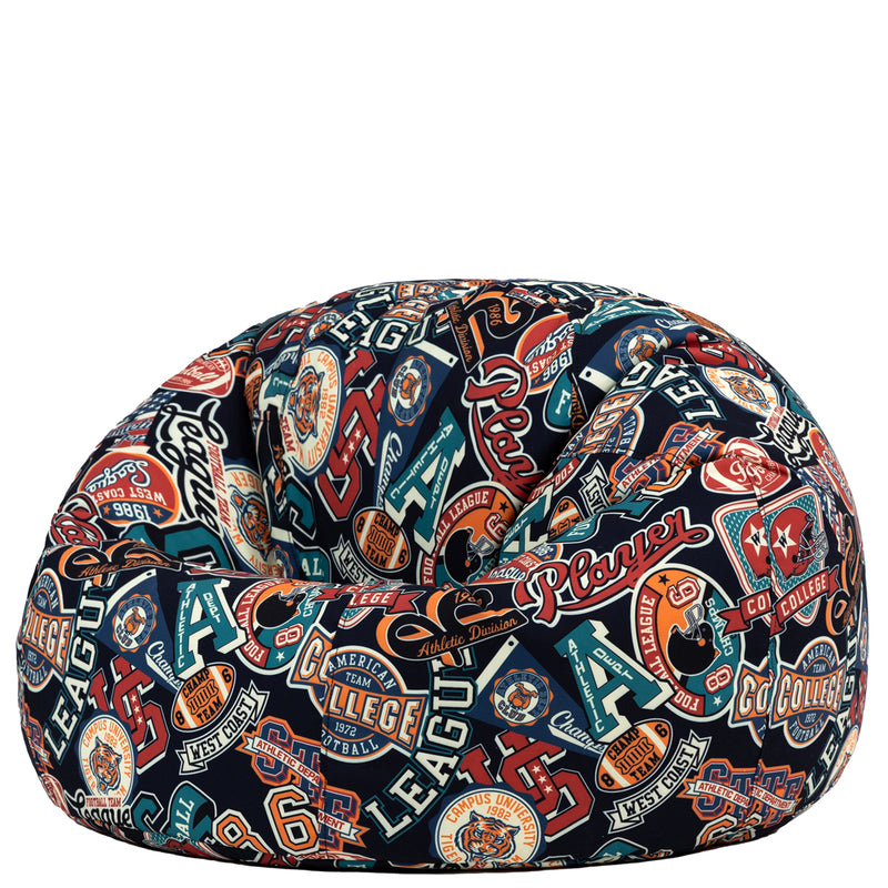Pouf classique Ado imprimé Varsity, multicolore