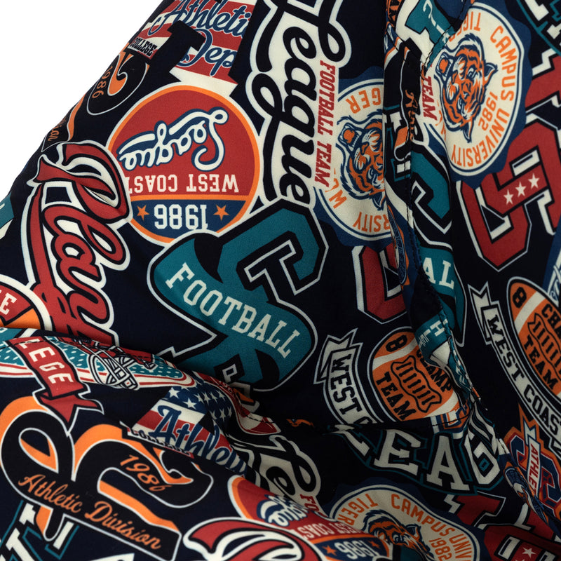 Pouf classique Ado imprimé Varsity, multicolore