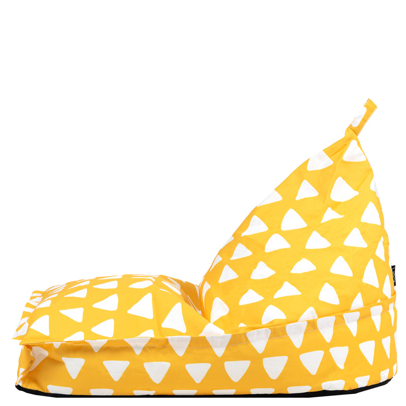 Pouf enfant Imprimé Triangles, jaune