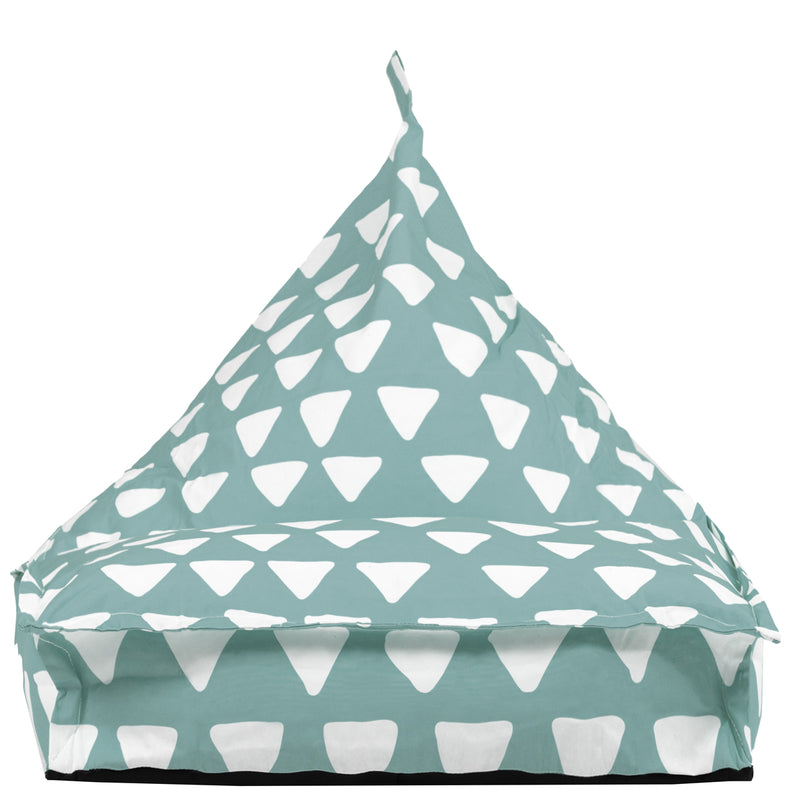 Pouf enfant Imprimé Triangles, vert sauge