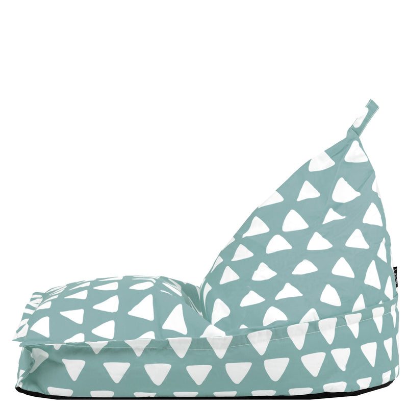 Pouf enfant Imprimé Triangles, vert sauge