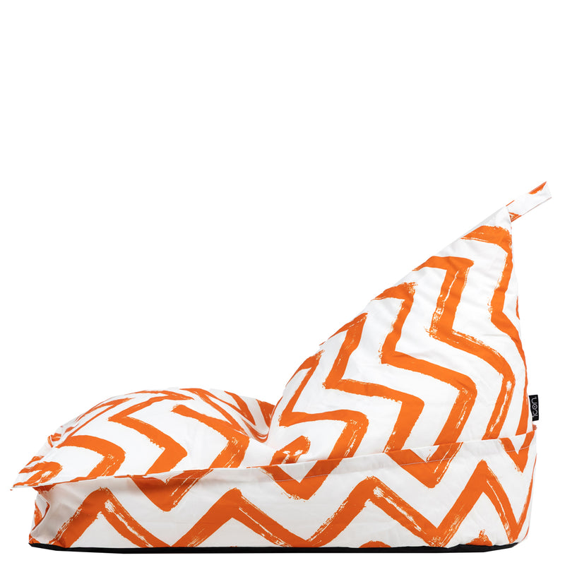 Pouf enfant Imprimé zigzag, orange