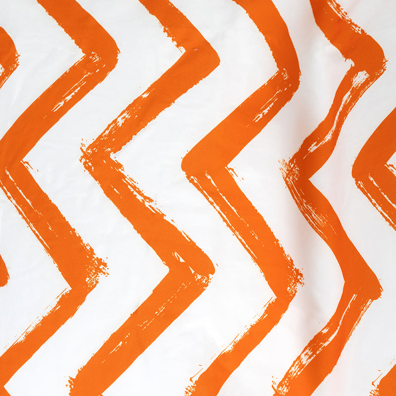 Pouf enfant Imprimé zigzag, orange