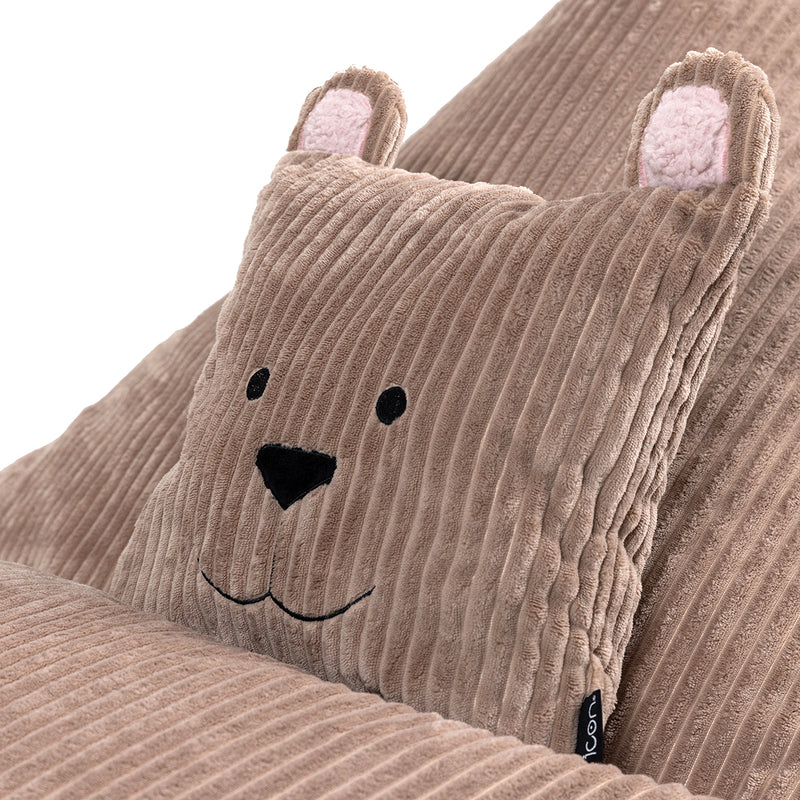 Pouf enfant Ours Bertie en velours côtelé, marron