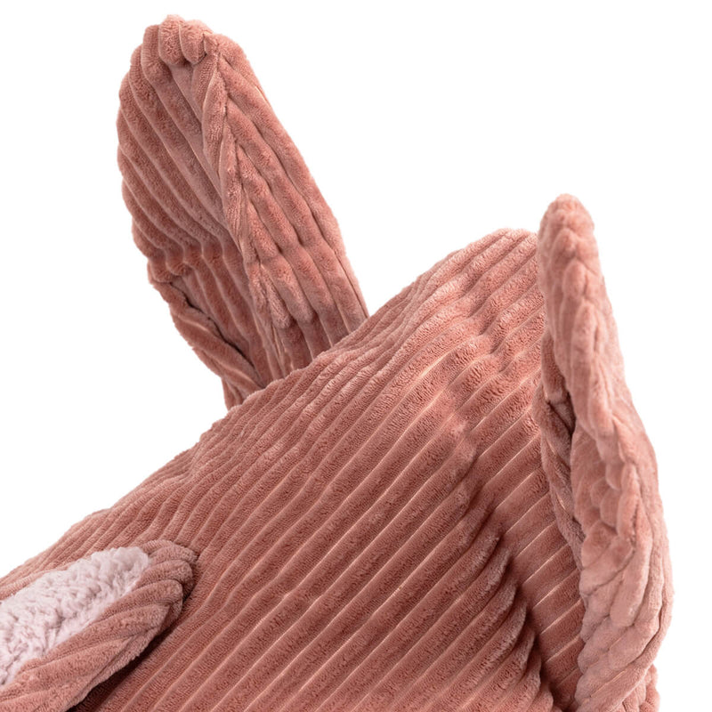Pouf enfant Lapin Robyn en velours côtelé, rose