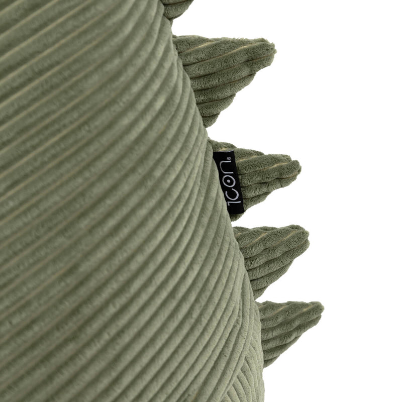 Pouf enfant Dino Dexter en velours côtelé, vert sauge
