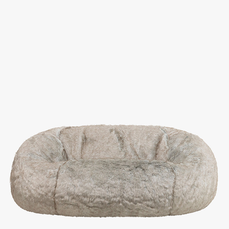 Pouf deux places en fausse fourrure Lapin Cloud