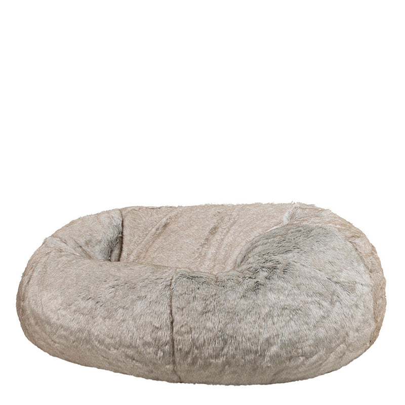 Pouf deux places en fausse fourrure Lapin Cloud