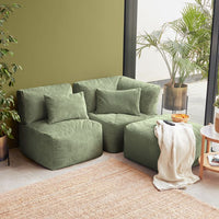 Fauteuil modulaire, Noa, velours côtelé jumbo, vert sauge 