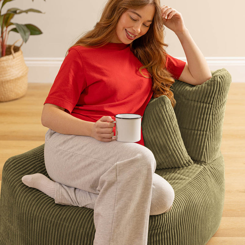 Fauteuil modulaire, Noa, velours côtelé jumbo, vert sauge 