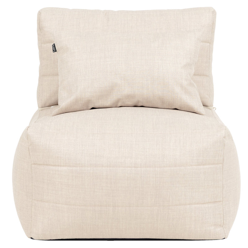 Fauteuil poire modulaire Noa, en tissu, pour l'extérieur, naturel 
